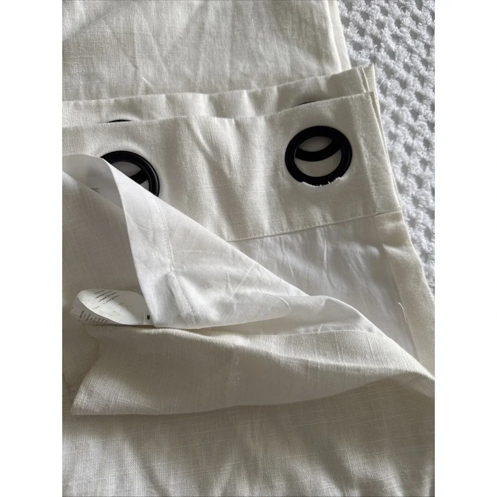 Pottery Barn Linen Cotton Natural Lined‎ Curtain Grommets 84 X50 2 Panels